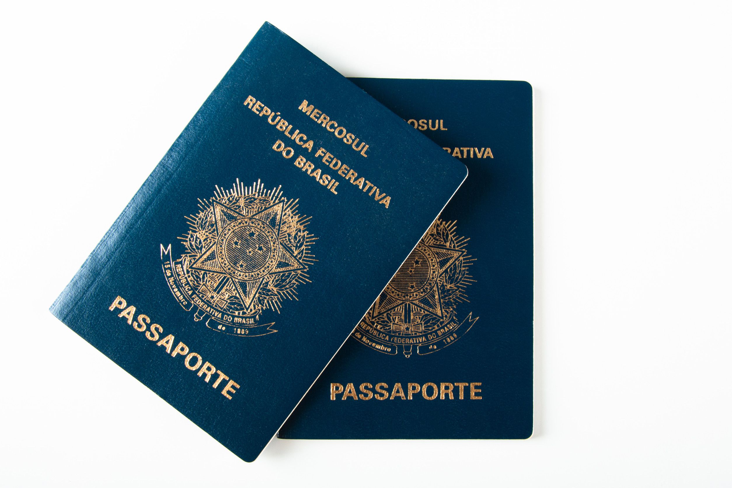 Brazilian passport with white background