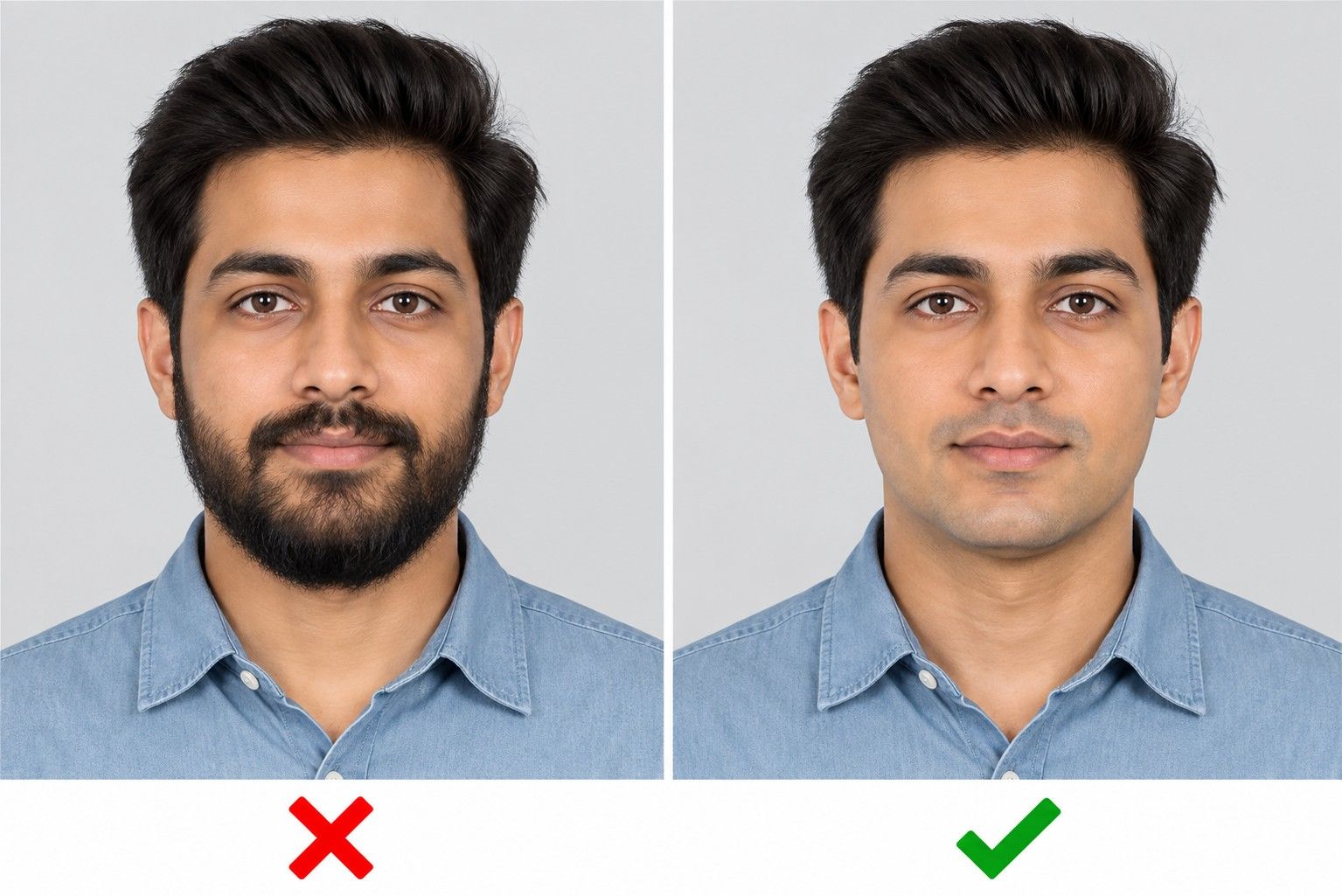 Correct And Incorrect Applicant Appearance Photos