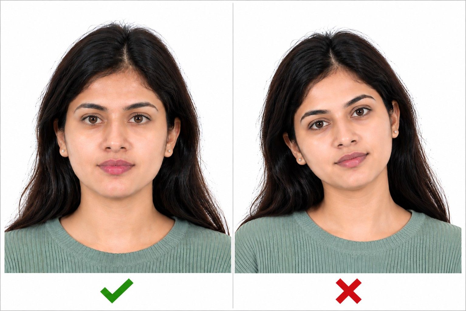 Correct And Incorrect Applicant Neck Position