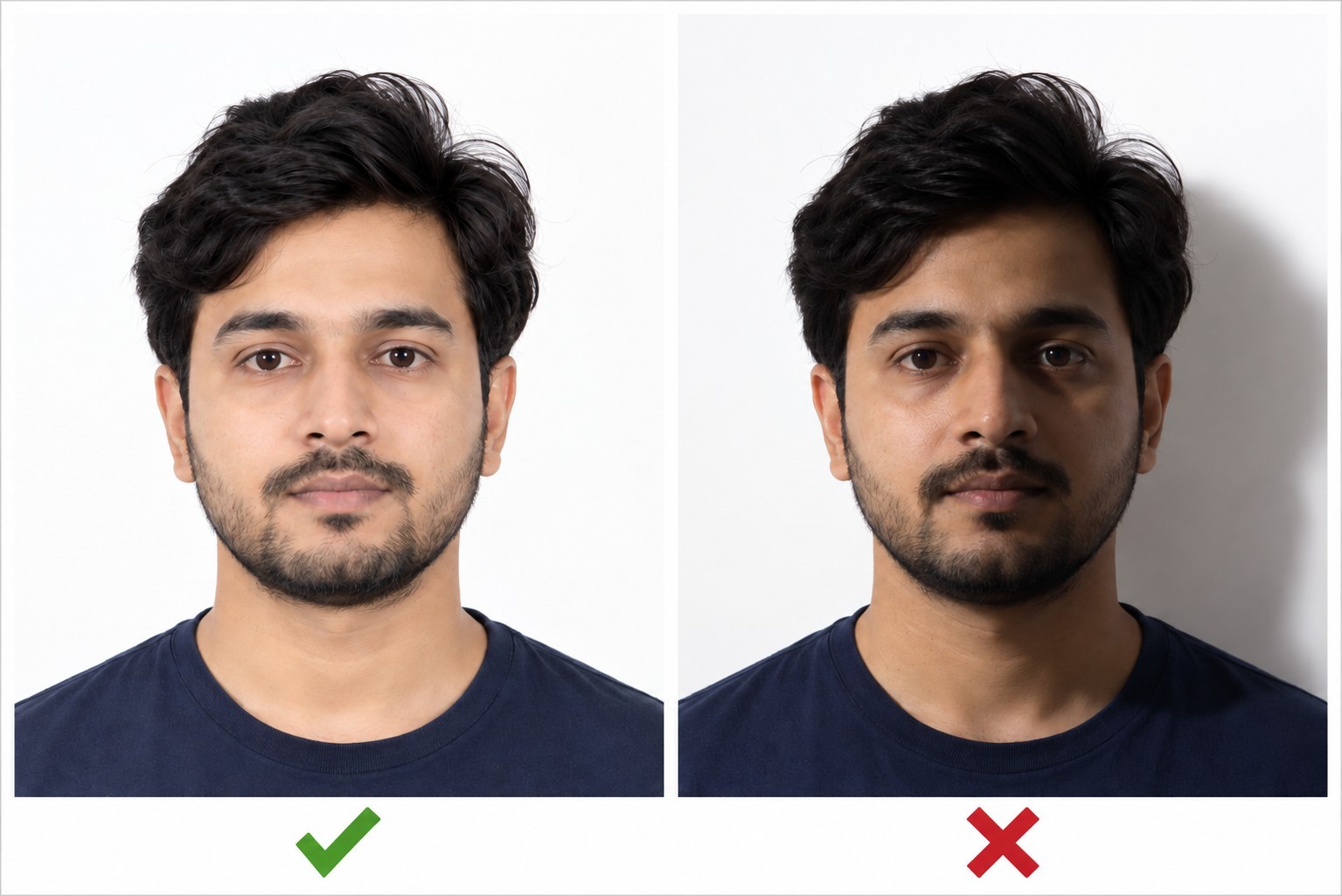 Correct And Incorrect Lighting Photo