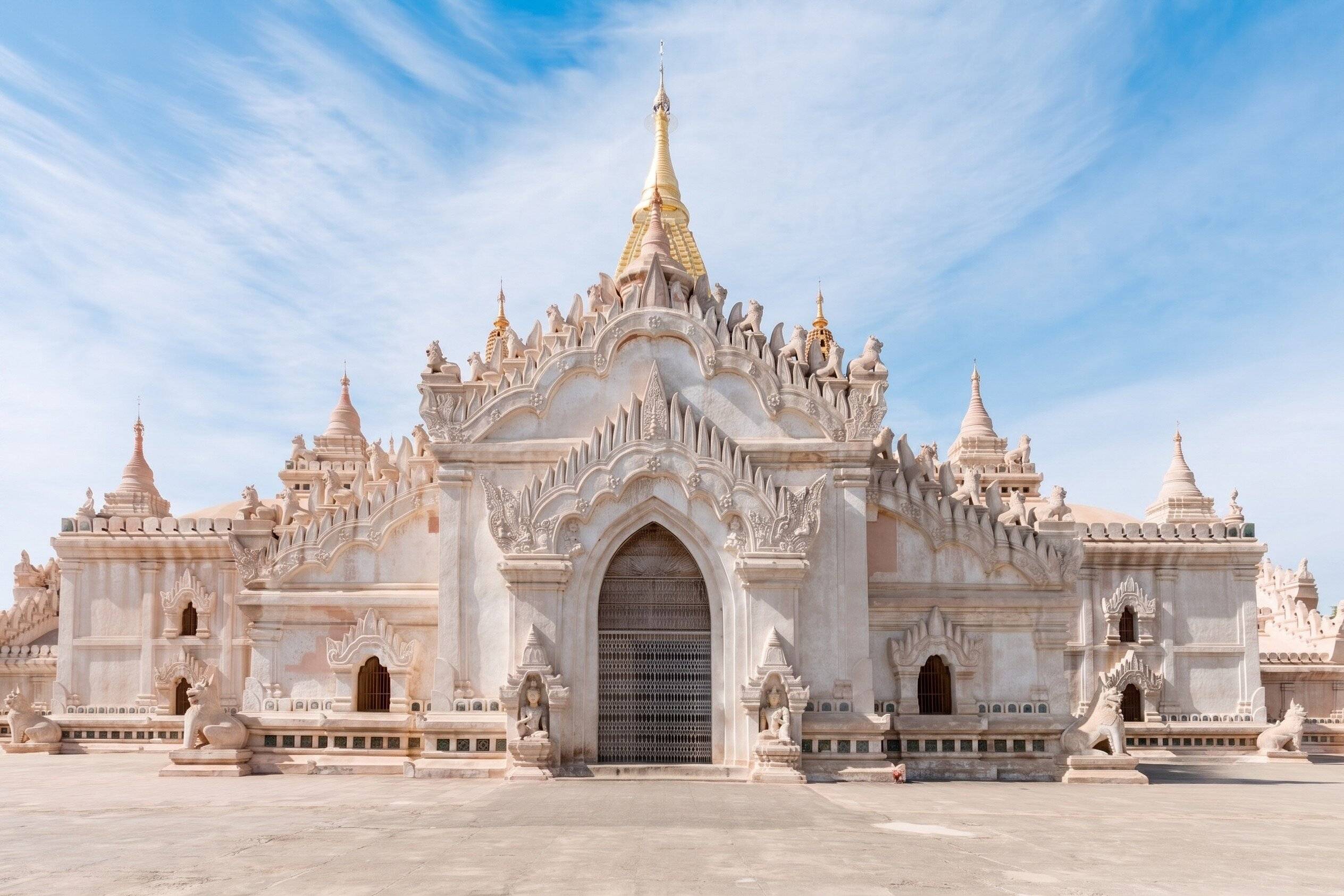 Front View Of The Ananda Temple In Myanmar