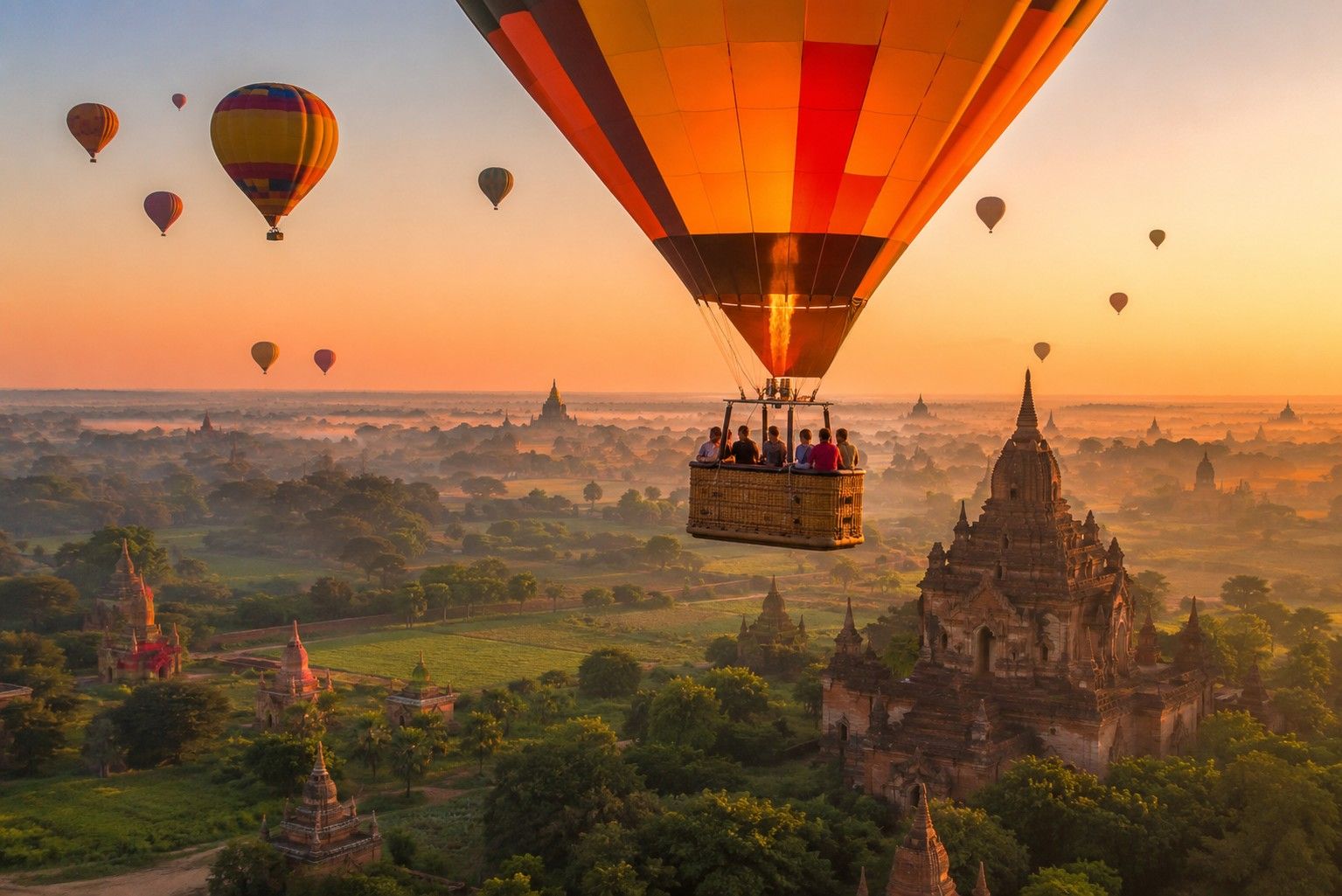 Hot Air Ballooning Over Bagan