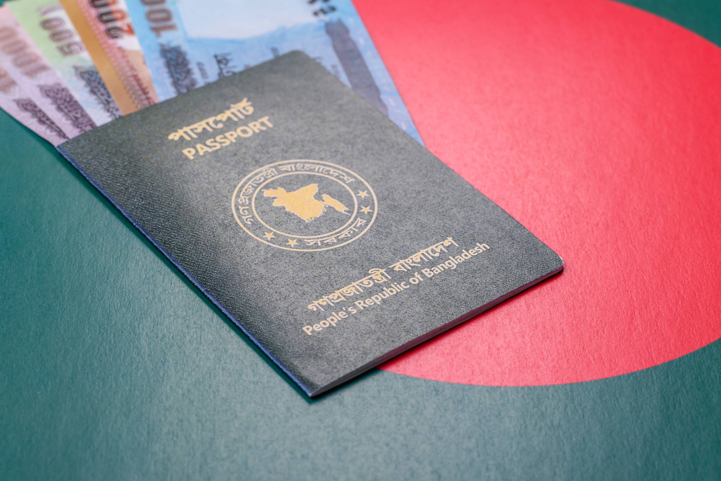 International passport of Bangladeshi citizen for global business emigration and travelling