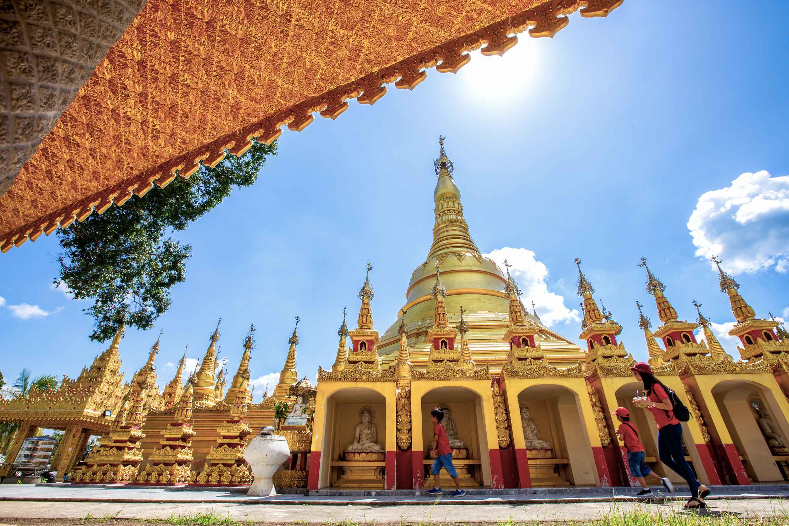 Myanmar famous sacred place and tourist attraction landmark Shwedagon Paya Pagoda Yangon Myanmar