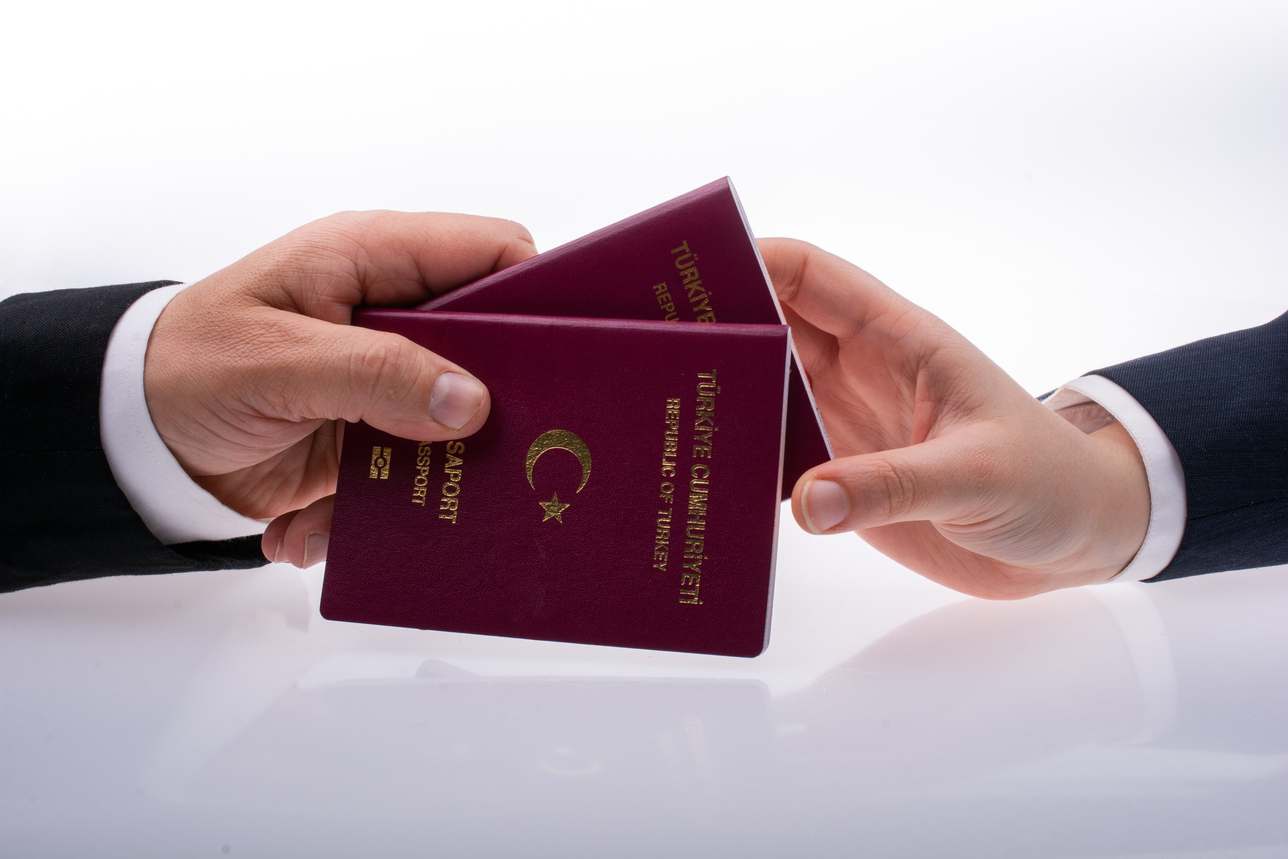 New Turkish Passport Travel Tourism Emigration And Passport Control Concept
