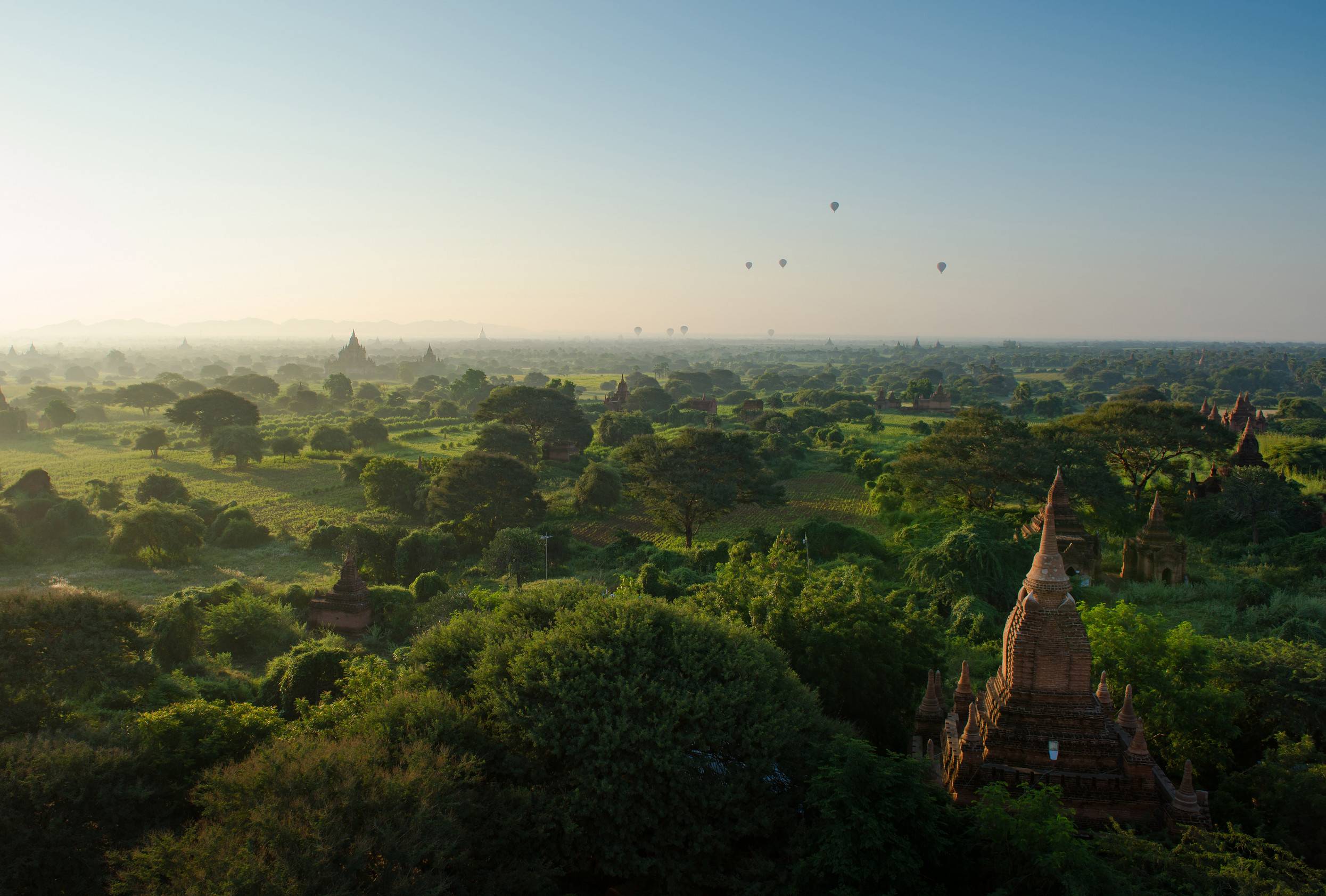 Old Pagoda Field Sunrise Time At Bagan Bagan Is Ancient City