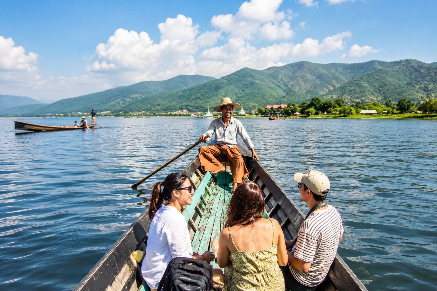 Scenic Inle lake in Myanmar