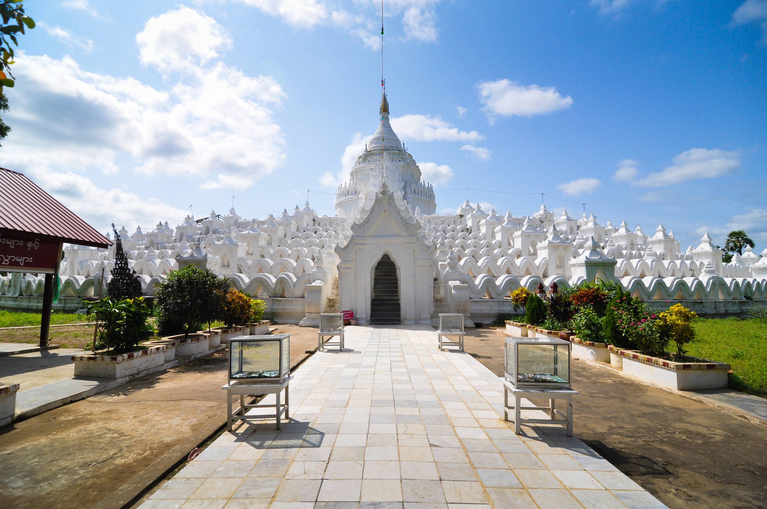 White stupas of Hsinbyume Pagoda; Mandalay, Myanmar
