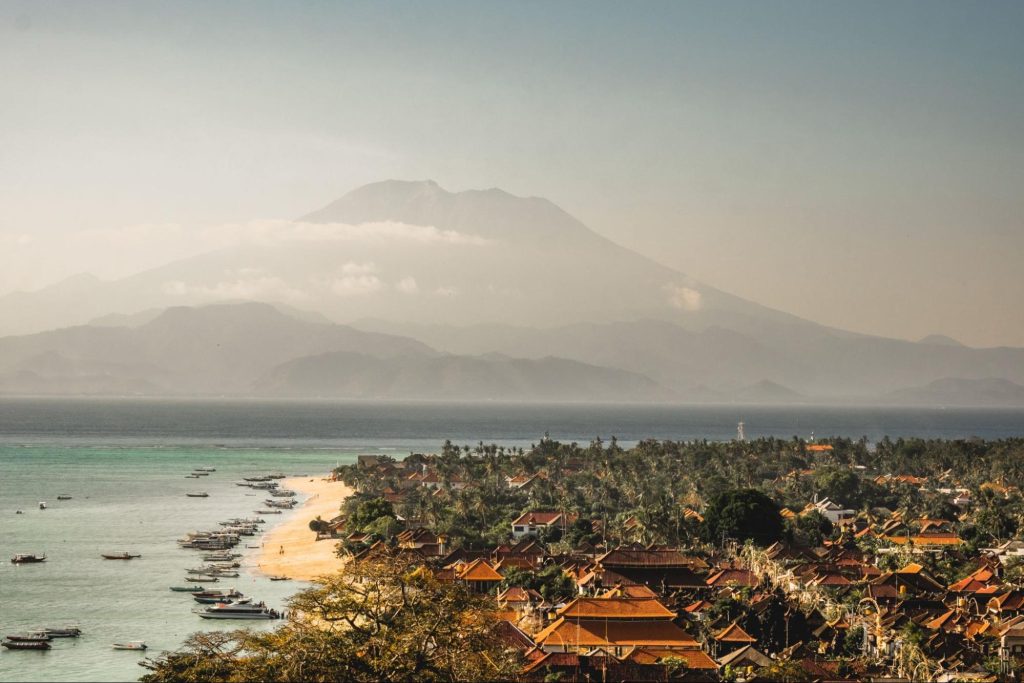 Mount Agung of Bali as seen from Nusa Lembongan